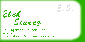 elek sturcz business card